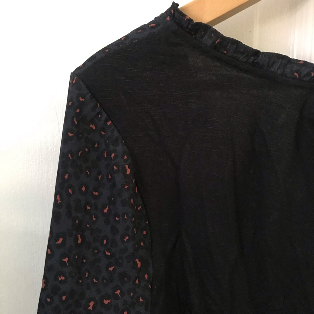 Anthro Dolan Marilyn animal print contrast blouse - Picture 13 of 16